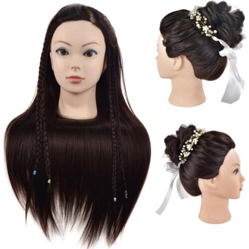 26inch Hair Styling Mannequin Head Hairdressing Training Head for Hair Braiding Practice Long Hair Dummy Training Head Models