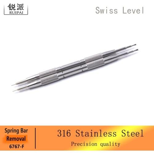 316L Stainless Steel China Made 6767-F Watch Spring Bar Removal Tool with 1.4mm 1.2mm 0.8mm Tip
