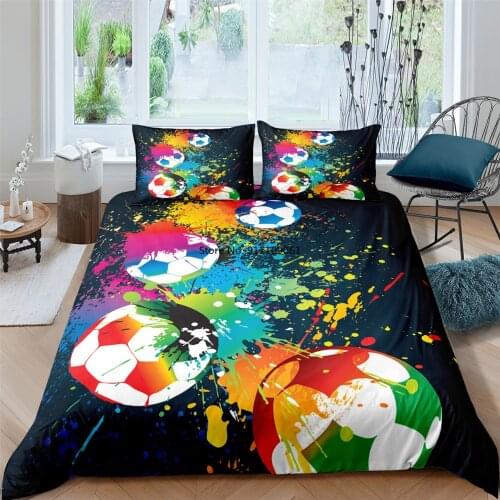 Football 3D Digital Printed Bedding Set Duvet Cover with Pillowcase Boys Bedroom Decoration Single Double Queen King Size