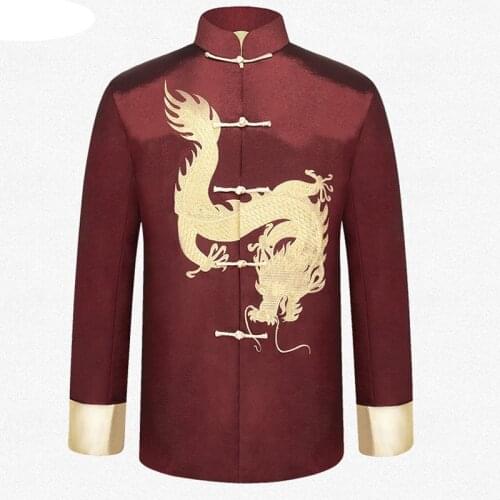 New Arrival Jacket Brand Chinese Traditional Outerwear Mens Embroider dragon Kung Fu Jackets Coats M L XL XXL 3XL MTJ201504