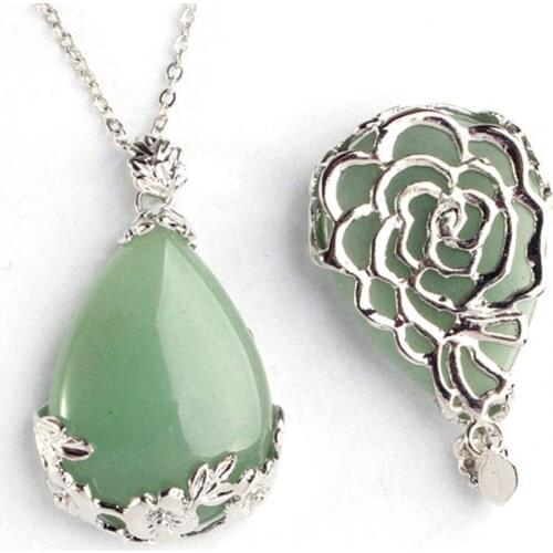 Wholesale 6pcs/lot Fashion natural Stone Water Drop Flower Pendants Charms Pendants For Jewelry Making Necklace Free Shipping