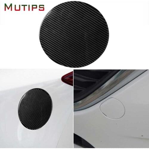 Mutips Car Fuel Tank Cap Gas Oil Box Panel Cover Carbon Fiber Interior Mouldings For Mazda 3 Axela 2013 2014 2015 2016 2017 2018