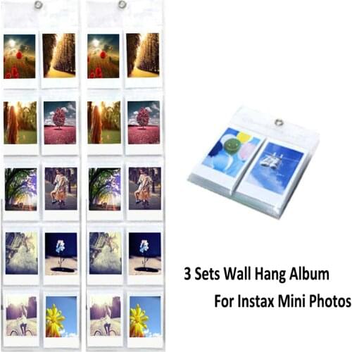 3Pcs Hang Wall Display Album 10 Pockets Per Pack For Fujifilm Instax Mini 7s 8 9 70 Film Camera Paper Photos Films