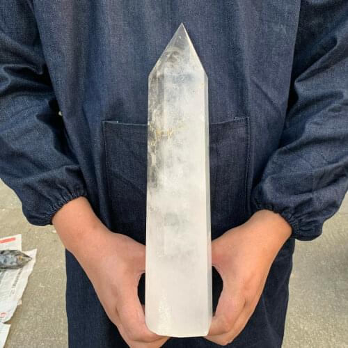 Natural White Crystal Pillar Natural Energy Pillar