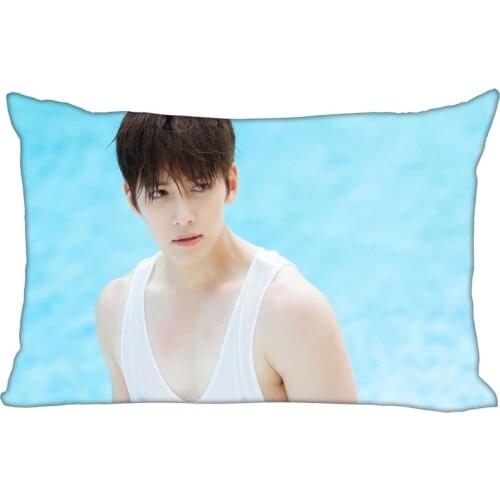 Custom Ji Chang Wook Printed Pillowcase Rectangle Zipper Polyester Cotton Pillow Cover Size 45x35cm (one side) Printing