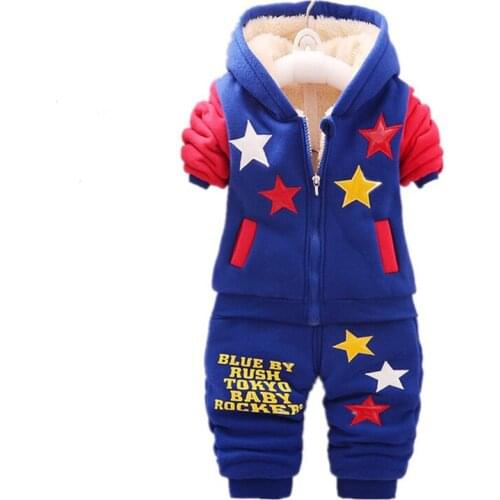 New Winter Baby Girls Clothes Suit Children Boys Fashion Thick Hooded Coat Pants 2Pcs/Set Toddler Sports Costume Kids Tracksuits