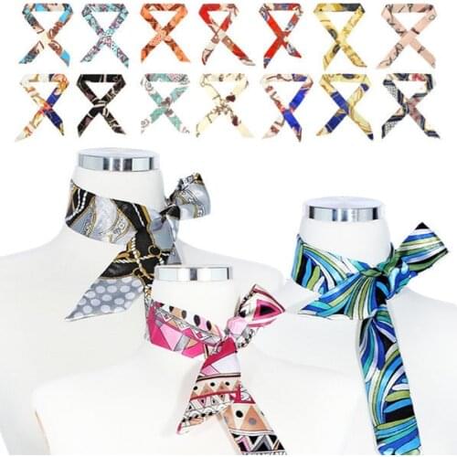 New Arrivals Bag Scarf Print Silk Scarf Women Small Bag Ribbon Fashion Female Hair Ribbons Fashion Handbag Scarves