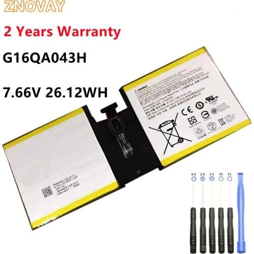 ZNOVAY G16QA043H 2ICP4/76/76 New Tablet Battery For Microsoft Surface Go 1824 4415Y Tablet PC 7.66V 26.12WH/3411mAh