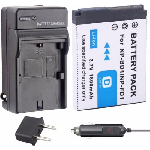 Wholesale 1800mAh NP-BD1 / BD1 NP-FD1 Rechargeable Li-ion Battery + charger for Sony DSC-T2 T70 T77 T90