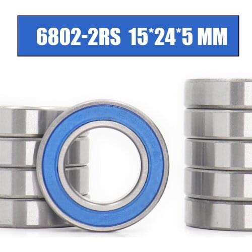 6802RS Bearing 10PCS 15x24x5 mm ABEC-3 Hobby Electric RC Car Truck 6802 RS 2RS Ball Bearings 6802-2RS Blue Sealed