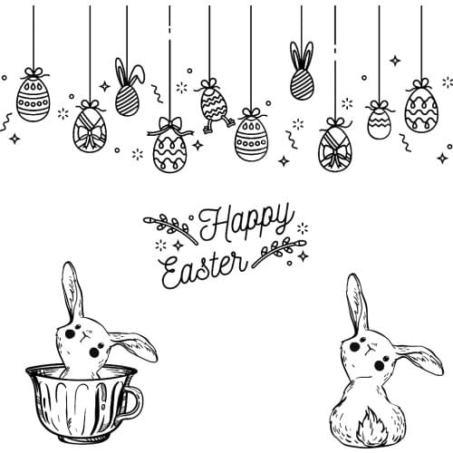 Easter Eggs / Rabbit Transparent Clear Stamps For DIY Scrapbooking/Card Making Stamps Fun Decoration Supplies