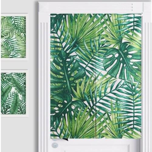 Tropical Rainforest Plant Iinen Curtains Study Bedroom Home Decoration Tapestry Kitchen Curtains Can be Customized
