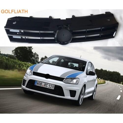 GOLFLIATH ABS Front Bumper Center Honeycomb Grill Grille For Volkswagen Polo 2011-2017 Car-styling