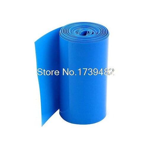 2Meters 85mm Width PVC Heat Shrink Wrap Tube Blue for 18650 Battery Pack