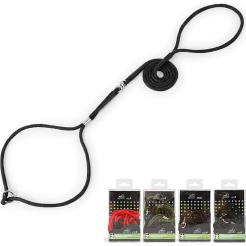Dog Training Leash Collar Adjustable Loop Slip Chain Pet Puppy P Leash Slip Nylon Rope for Small Dog Cat Black Red Green Coffee