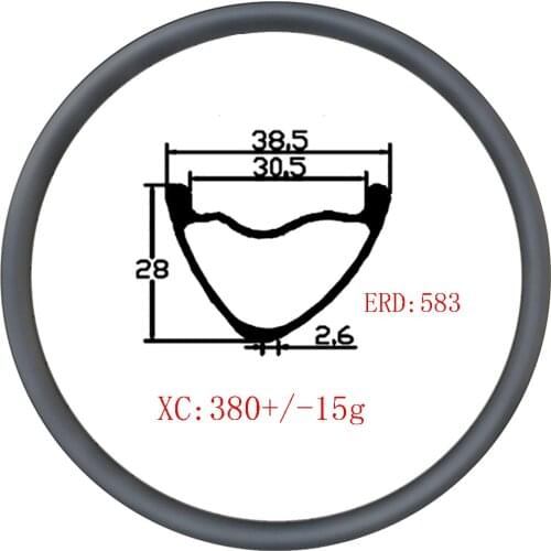 29er XC AM 38x28mm Asymmetric Tubeless carbon rim 28 deep disc brake 24H 28H 32H UD Matte Glossy Drop type gravel carbon wheels