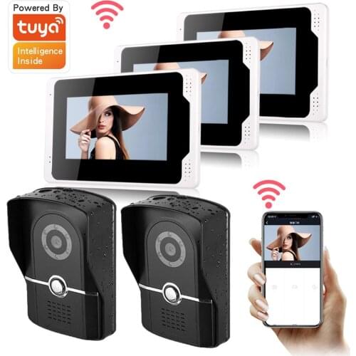 Multi Language Tuya APP Control Video Intercom 7 Inch 1080P Monitor Wifi Wireless Video Door Phone Doorbell Camera Intercom Kit