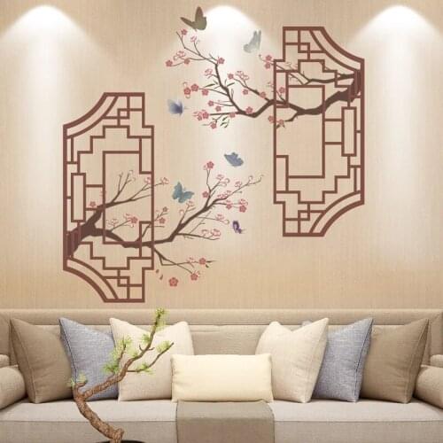 Cherry Blossoms Wall Stickers Flowers Home Office Decor Living Room Bedroom Wall Decoration Wallstickers Pegatinas De Pared