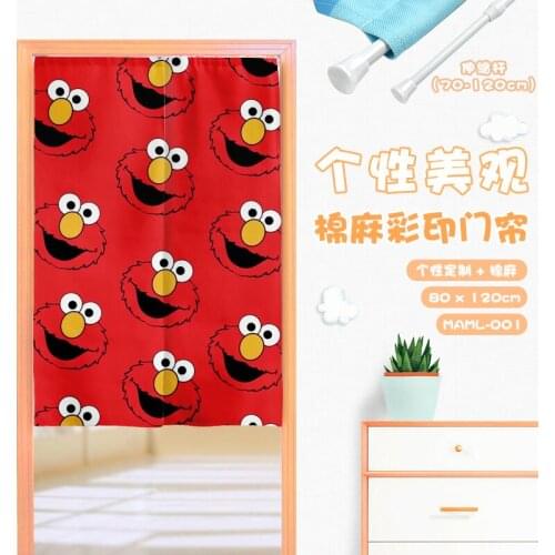 Sesame Street Anime Customized Door Curtain Decoration Home Cartoon Half Curtains Bedroom Kitchen NEW