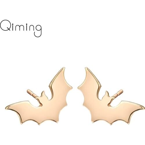 Tiny Punk Bat Earrings For Women Men Gold fashion Jewelry Vintage Earring Cheap Fashion Jewelry Homme Bijoux