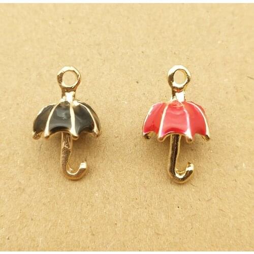 10pcs 11x19mm enamel umbrella charm for jewelry making cute earring pendant bracelet necklace charms diy design charms