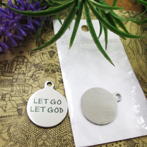 20pcs--"Let Go Let God"stainless steel charms 5 styles for choosing DIY Charms for necklace bracelets