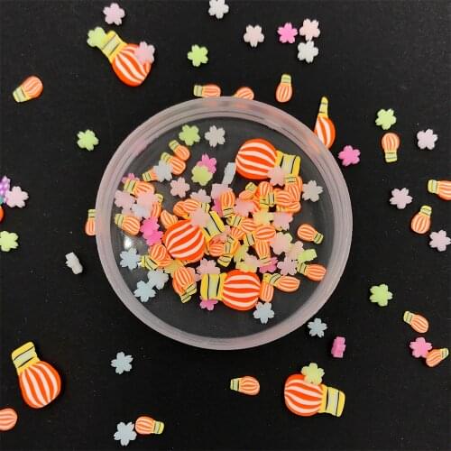 100g/lot Mixed Crystal Fruits Heart Slices Polymer Clay Sprinkles for Crafts Cherry Hot Air Balloon DIY Slime Filling Material