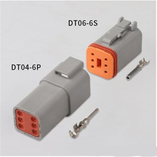 100 sets Kit Deutsch DT 6 Pin Waterproof Electrical Wire Connector plug Kit 22-16AWG DT06-6S DT04-6P