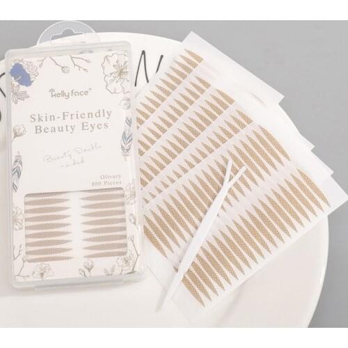 800PCS Breathable Invisible Lace Double Eyelid Sticker With Y-fork Natural Invisible Eyelid Paste Self-adhesive Beauty Tools