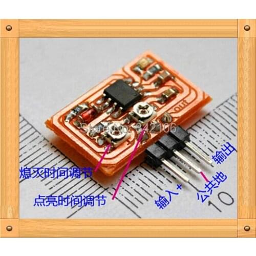 Free Shipping!!! 5pcs Tunable square wave generator / oscillator circuit with a 555 pin / DIY with red indicator D08