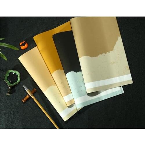 10pc Retro Rice Paper Batik Half Ripe Rice Paper Brush Pen Calligraphy Special Xuan Paper