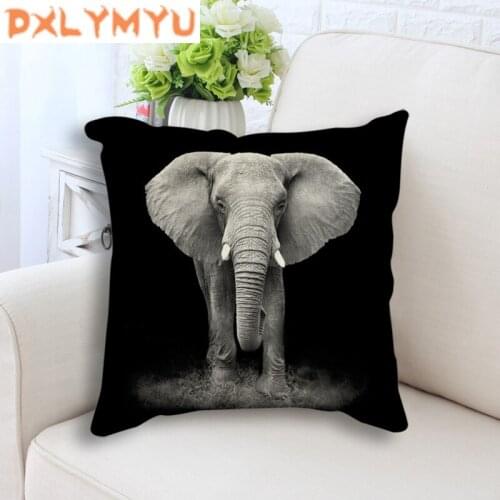 Giraffe Tiger Leopard Lion Elephant Painting Printed Throw Pillow Cushion Cover Car Decor Home Decor Sofa Decorative Pillowcase