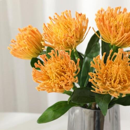 European high-grade flocking pin cushion flower false flower art flowers living room table top porch decoration photo props