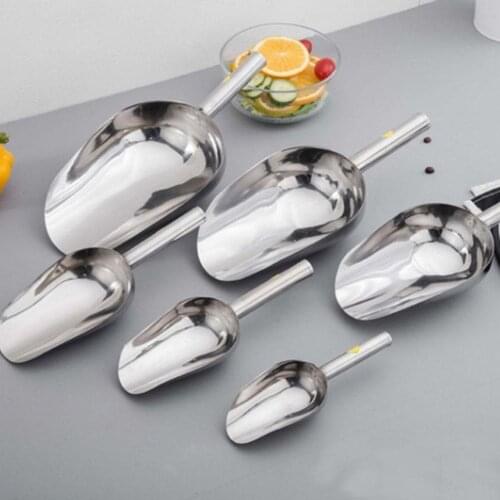 Functional Stainless Steel Shovel Ice Scoop for Kitchen Bar Sugar Flour Buffet Dry Foods Kitchen Gadgets And Accessories