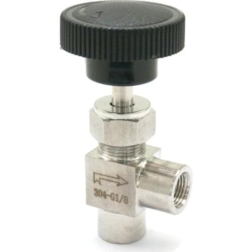 1/8" BSPP Female 304 Stainless Steel Elbow Equal Check Valve Needle Valve Flow Control Water Gas Oil