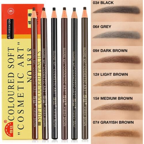 12pcs/set Eyebrow Pencil Makeup Eyebrow Enhancers Cosmetic Tool Art Waterproof Stereo Types Eye Brow Pen Beauty Make up Set