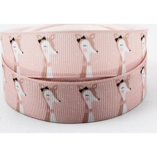 New design cute deer printed grosgrain ribbon Wedding Accessories DIY handmade material 9mm 16mm 22mm 25mm 38mm 57mm 75mm