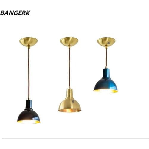 Copper Industrial Vintage LED Pendant Light Fixtures Brass Lampshade Hanging Lamp Loft Lights Pendant Lighting For Home Decor