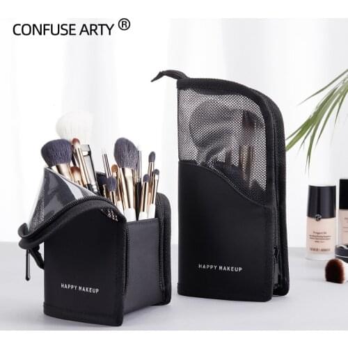 PU Leather Fashion Make Up Bucket Travel Cosmetic Bags High Quality Multifunctional Makeup Bag Oxford Cloth