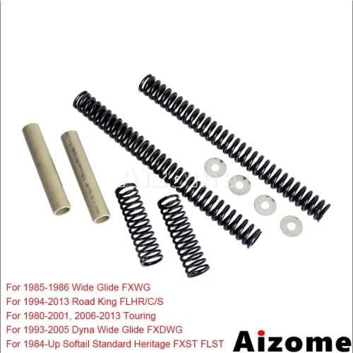Motorcycle 41mm Spring Progressive Drop In Front Fork Lowering Kit For Harley Road King FLHR 94-13 Dyna Wide Glide FXDWG 93-05