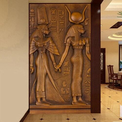 Custom 3D Modern Art Wall Painting For Living Room Ancient Egyptian Pharaoh Entrance Corridor Mural Wallpaper Papel De Parede 3D