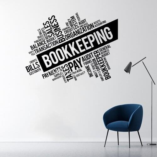 Bookkeeping Services Financial Words Wall Decal For Business Office Bookkeeper Stickers Vinyl Mural DW10701