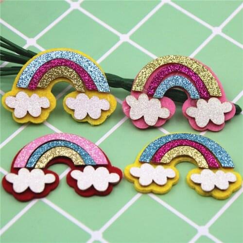 Non-woven Cloth Sequins patches rainbow Appliques for Clothes Sewing Supplies Diy Craft