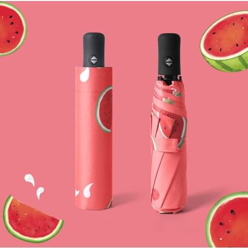 New Cute Fruit Girls Umbrella Automatic Folding Clear Umbrella Rain Women Sun Protect UV Parasol Umbrella 8K Windproof Paraguas