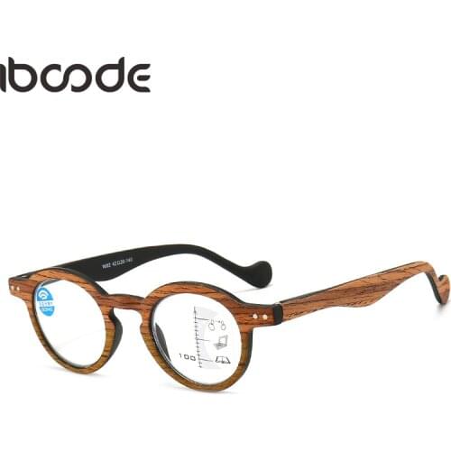 Iboode Progressive Multifocal Men Women Wood Grain Reading Glasses Optical Spectacle Anti Blue Light Presbyopic Eyeglasses New