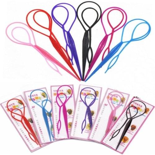 Plastic Loop Styling Tools Creative Black Braider Magic Hair Twist Hair Styling Tools Hair Braider Maker Styling Tool YH2251