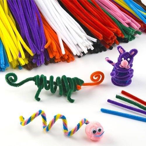 50pcs/set Plush Stick & Shilly-Stick Childrens Educational Toys Handmade Art DIY Materials and Craft Materials