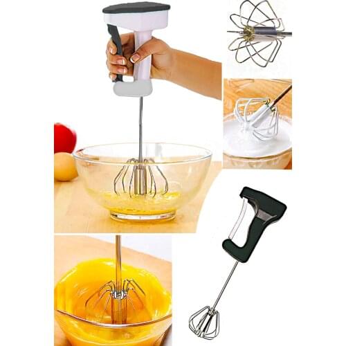 Push-Up Semi-Automatic Luxury Egg Beater Dough Mixer Whisk Easy Convenient Quick Practice
