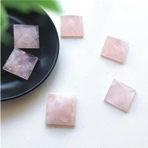 Dropshipping 28-30mm Natural Pink Rose Quartz Crystal Pyramid Stone Reiki Healing Natural Pink Crystal Pyramid Stone Polishing
