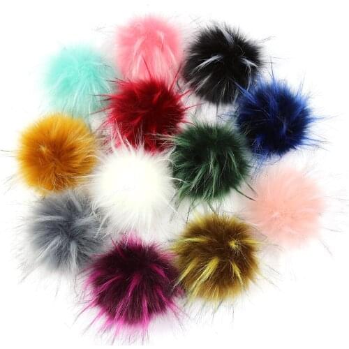 15pcs/lot 10cm Fluffy Pompon Imitate fox Fur Ball For Women Faux Fur Pompom Keychain Charm Bag Key Ring Holder Jewelry